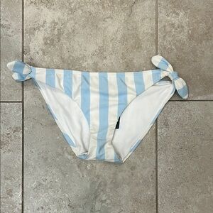 Hollister Blue and White Striped Bikini Bottom